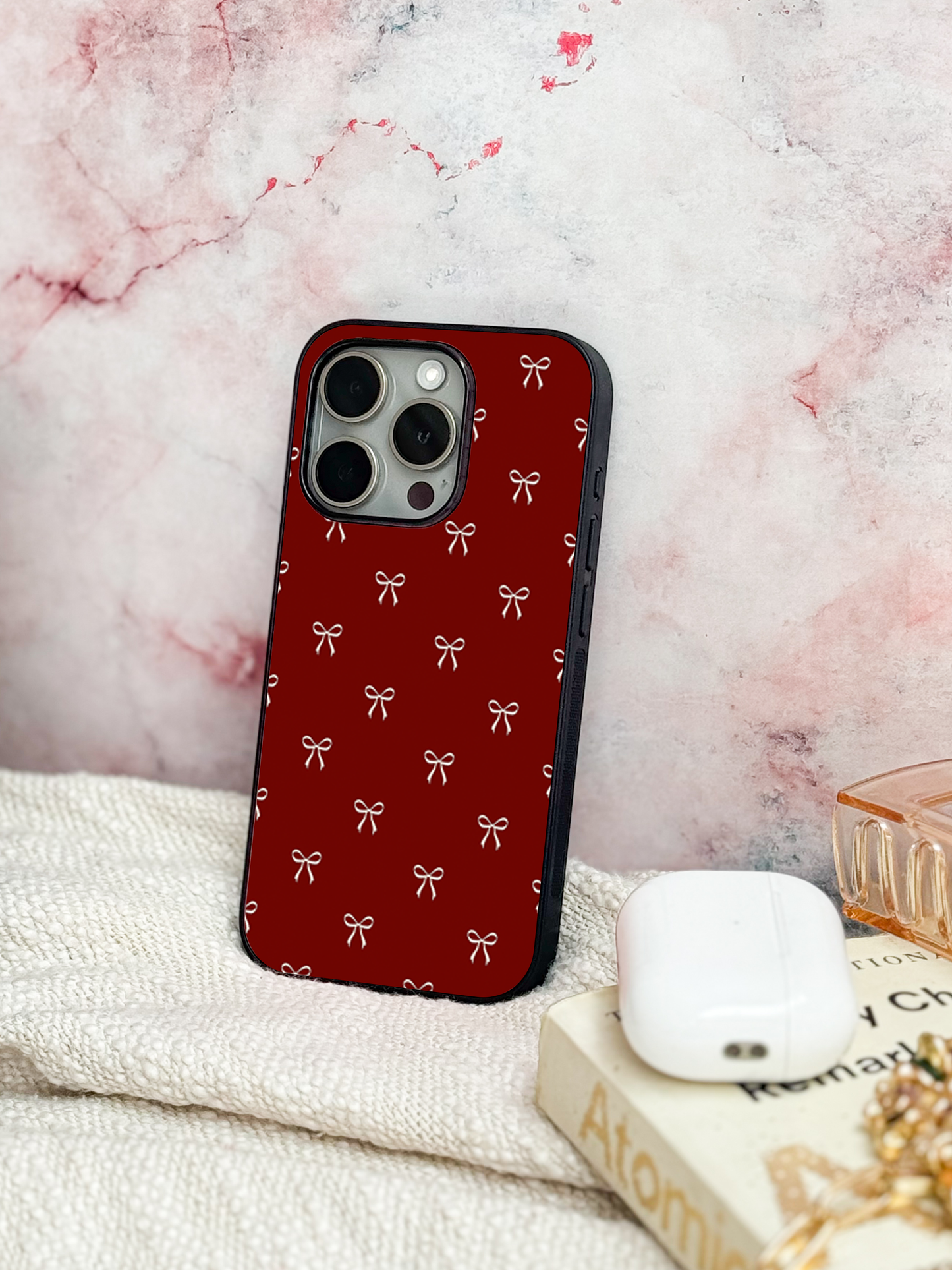 Red Bow Beaut Back Cover For iPhone 11,12,13,14,15,16 Models