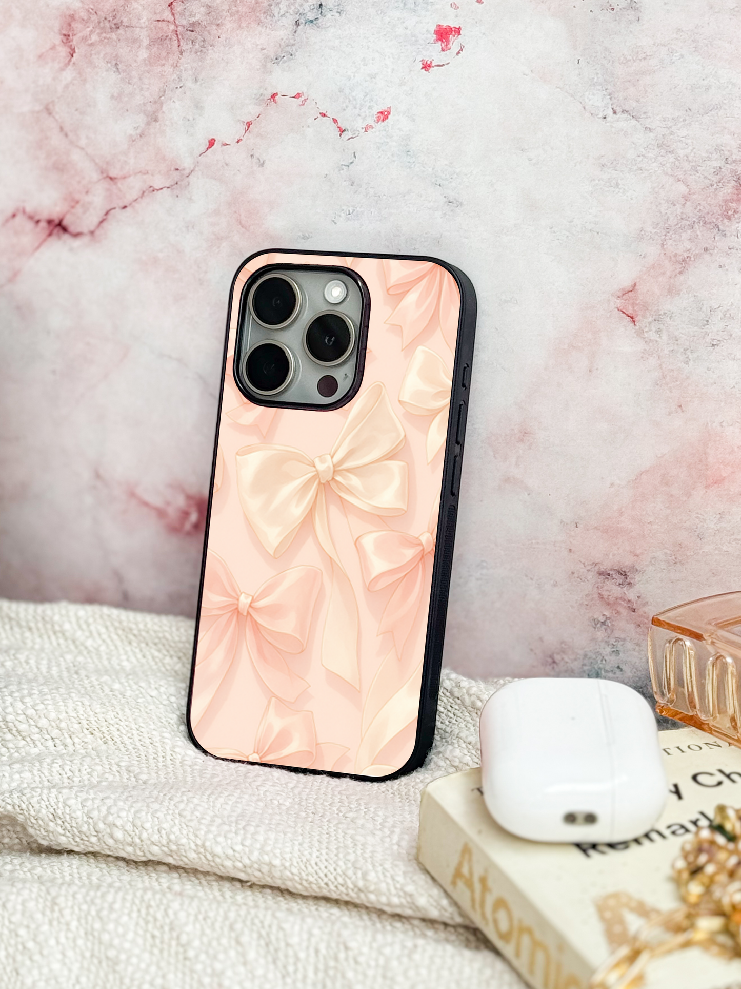Silky Bows Back Cover For iPhone 11,12,13,14,15,16 Models