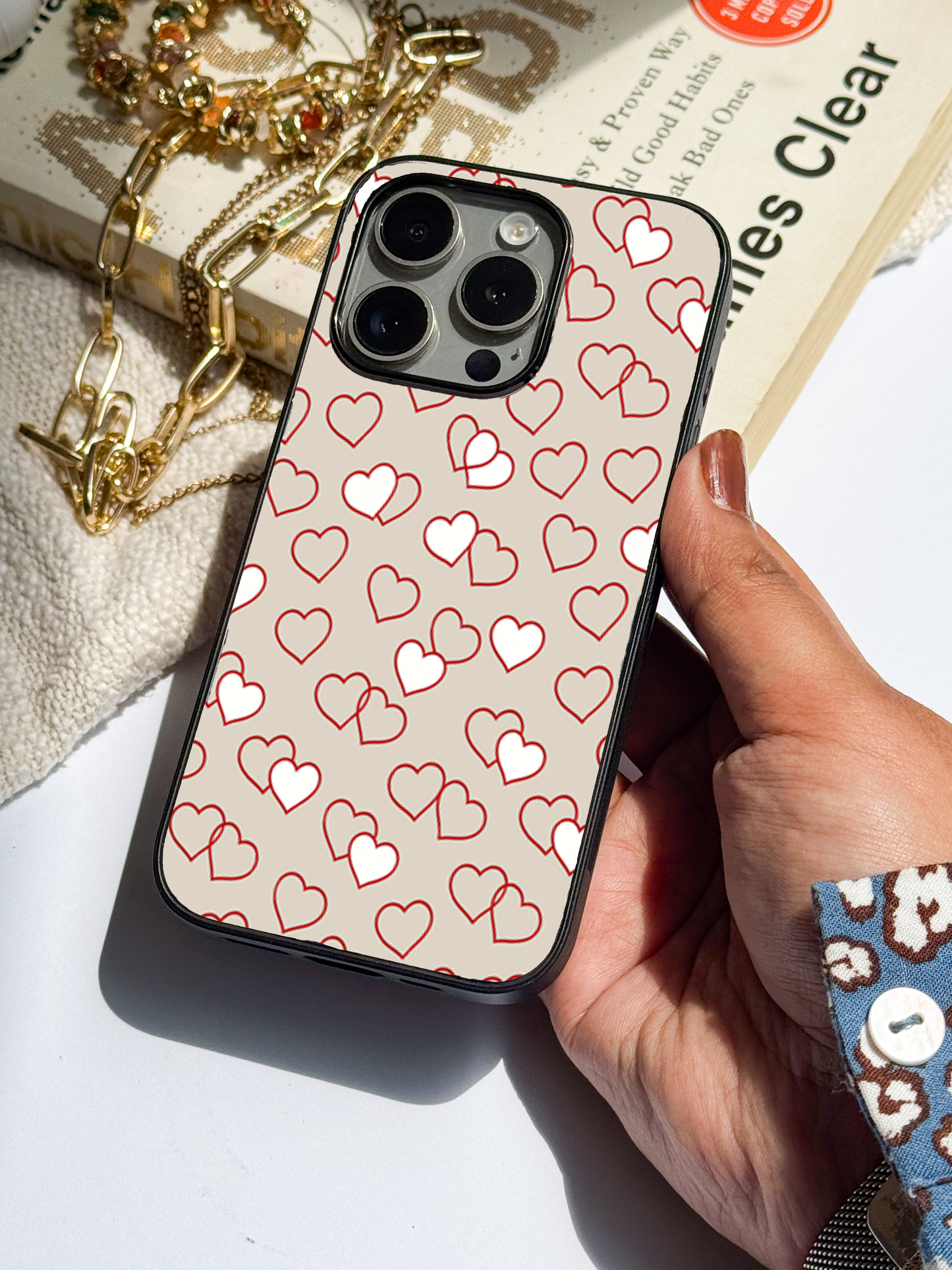 Puzzled Hearts Back Cover For iPhone 11,12,13,14,15,16 Models