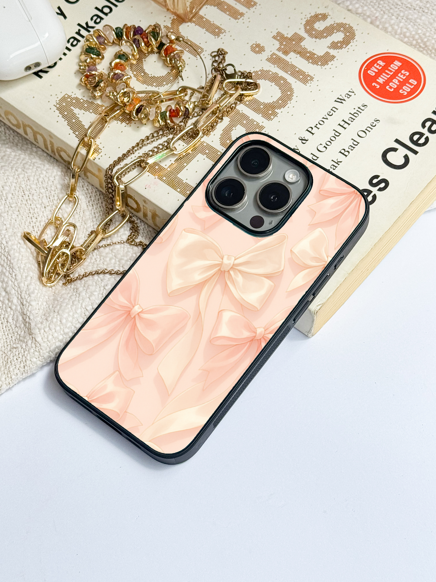 Silky Bows Back Cover For iPhone 11,12,13,14,15,16 Models