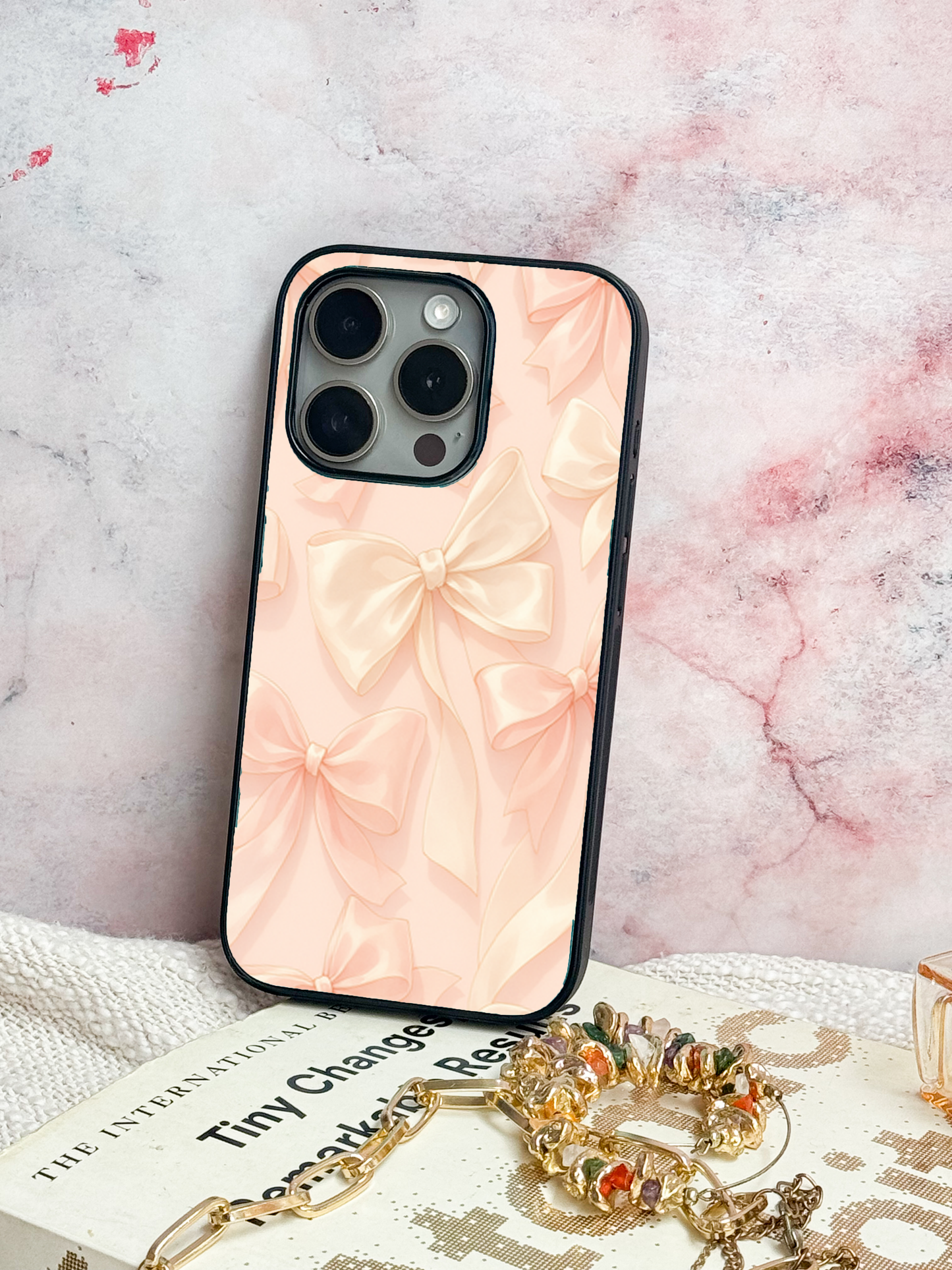 Silky Bows Back Cover For iPhone 11,12,13,14,15,16 Models