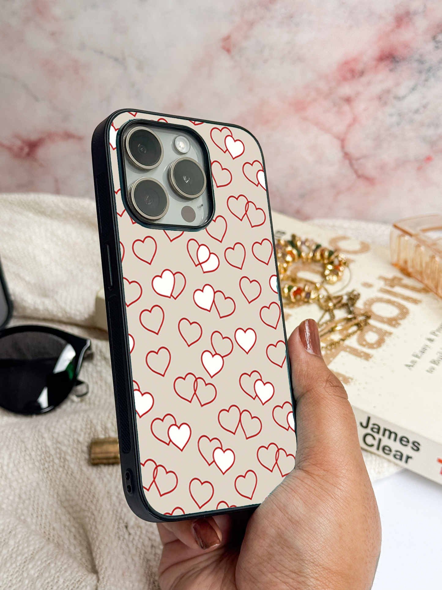 Puzzled Hearts Back Cover For iPhone 11,12,13,14,15,16 Models