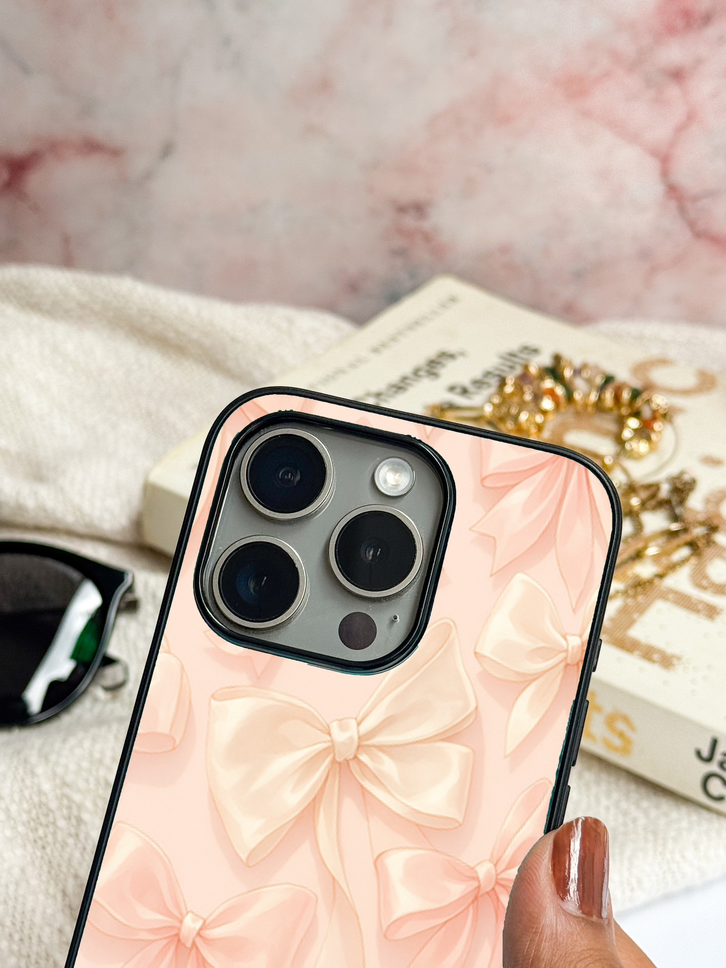 Silky Bows Back Cover For iPhone 11,12,13,14,15,16 Models