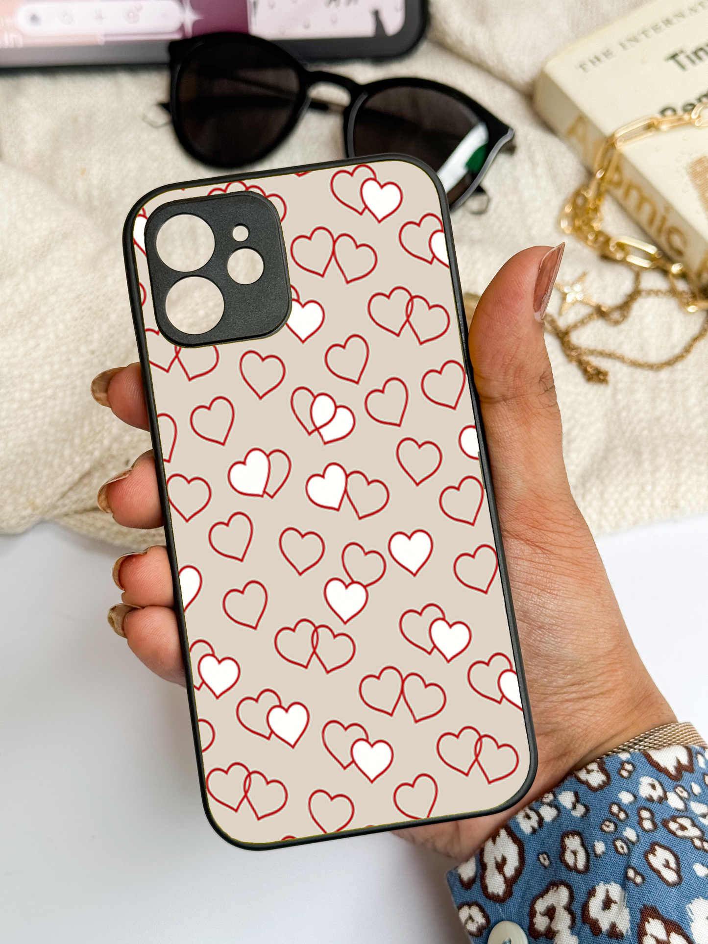 Puzzled Hearts Back Cover For iPhone 11,12,13,14,15,16 Models