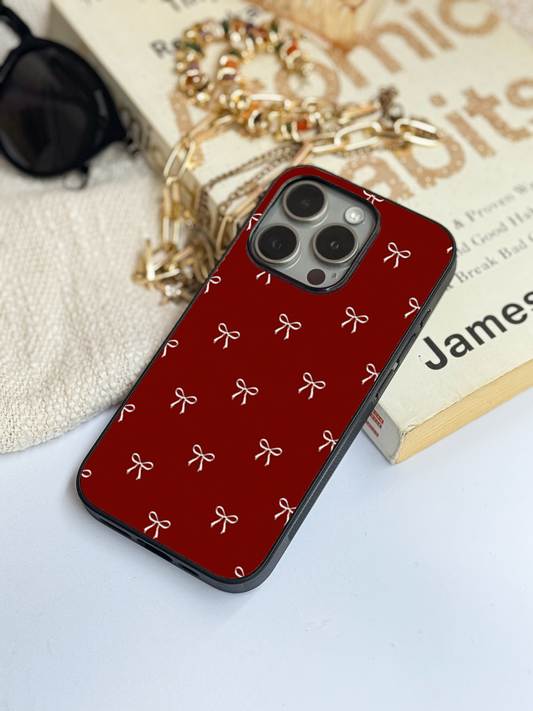 Red Bow Beaut Back Cover For iPhone 11,12,13,14,15,16 Models