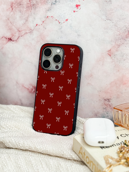 Red Bow Beaut Back Cover For iPhone 11,12,13,14,15,16 Models