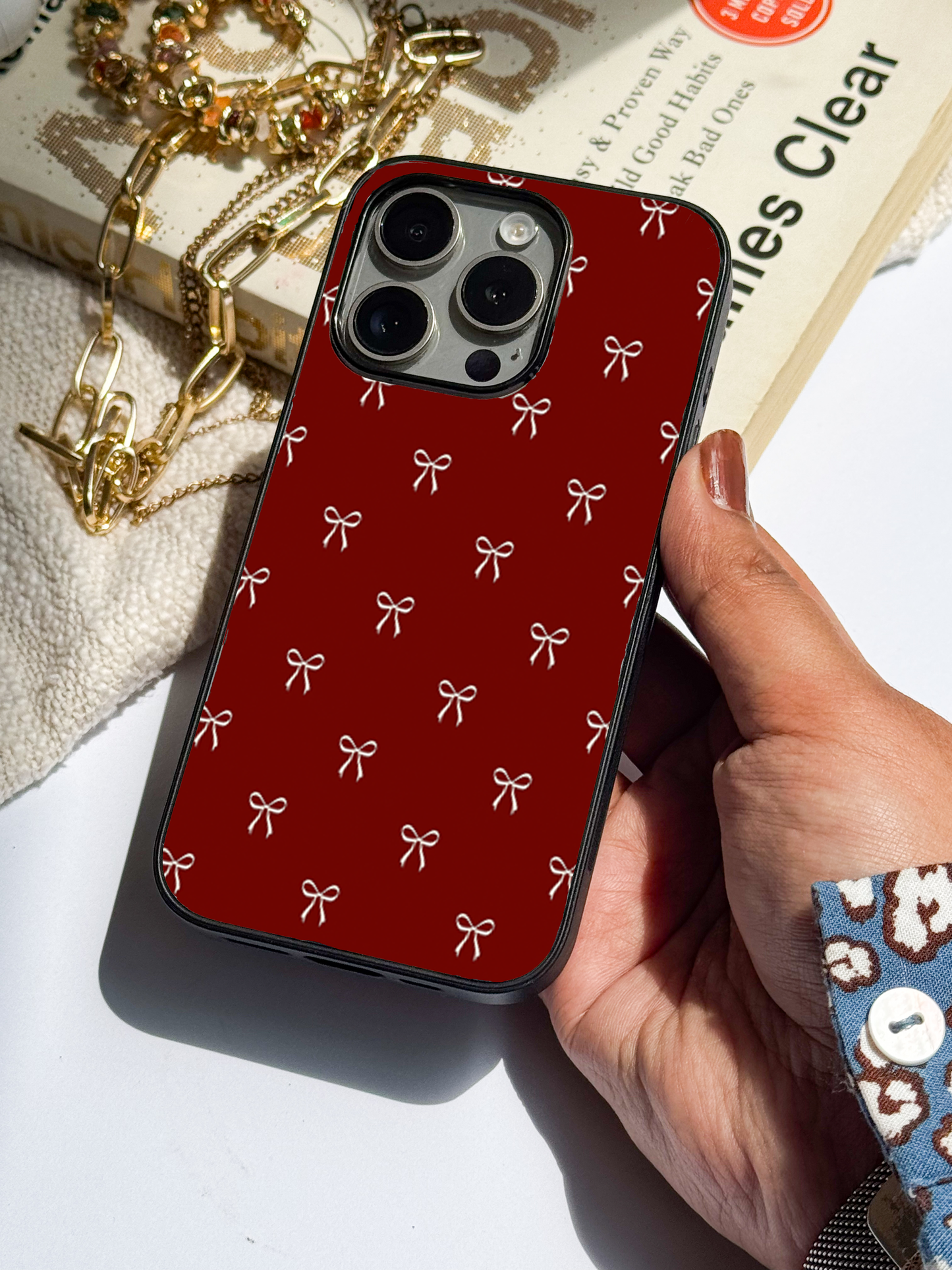 Red Bow Beaut Back Cover For iPhone 11,12,13,14,15,16 Models