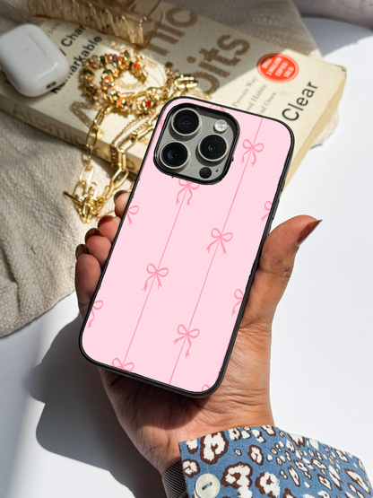 pink bows Back Cover For iPhone 11,12,13,14,15,16 Models