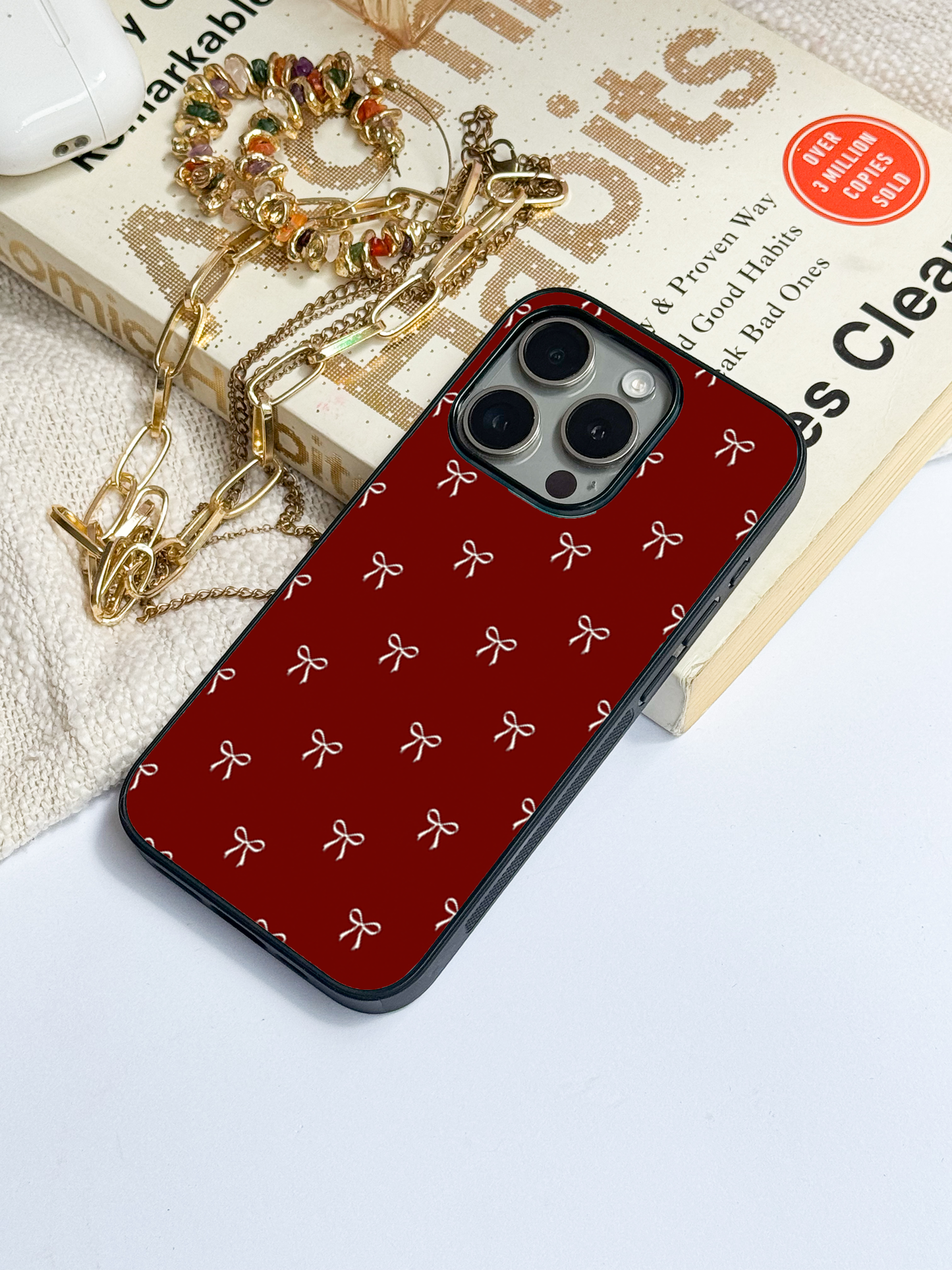 Red Bow Beaut Back Cover For iPhone 11,12,13,14,15,16 Models