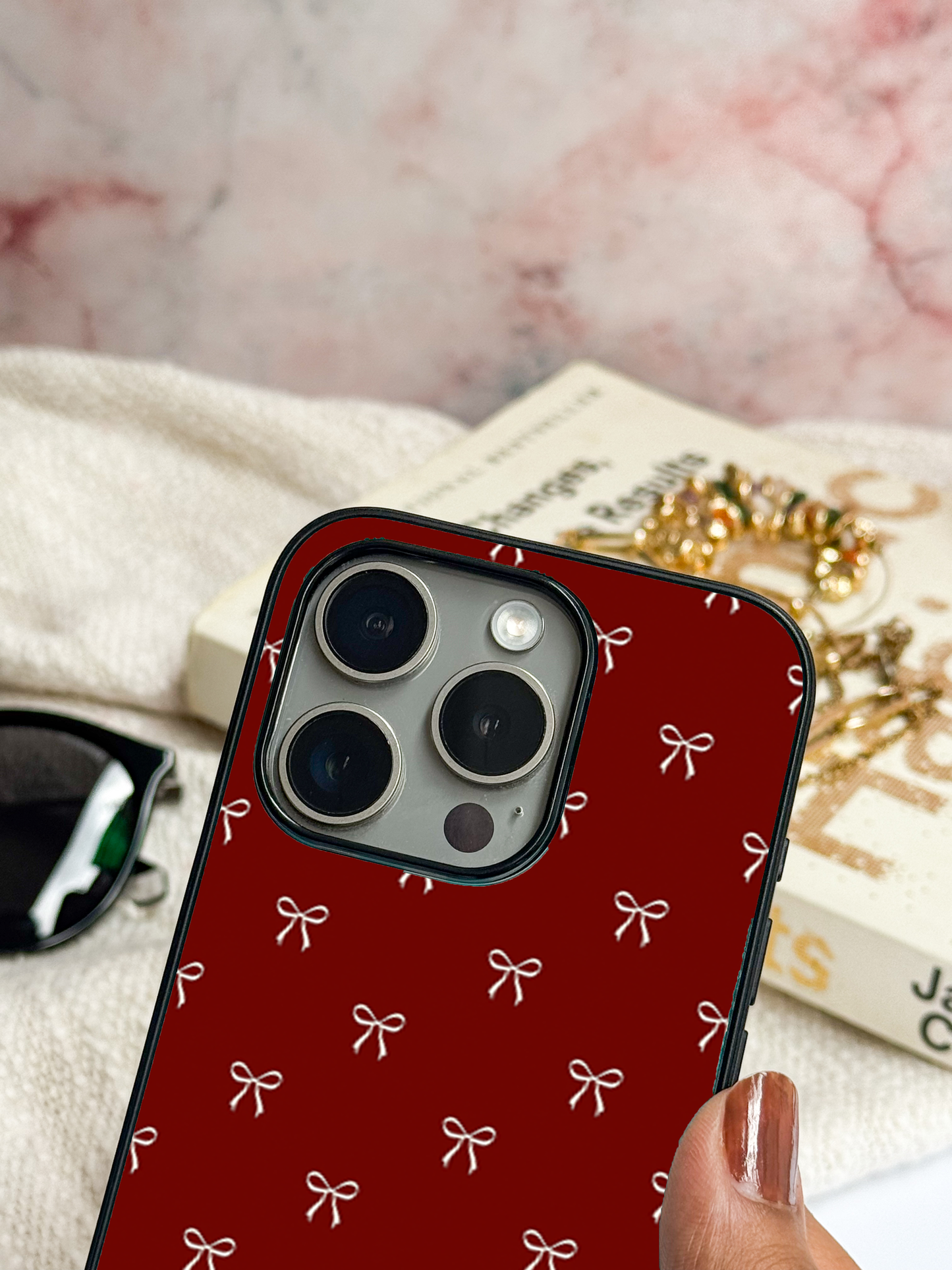 Red Bow Beaut Back Cover For iPhone 11,12,13,14,15,16 Models