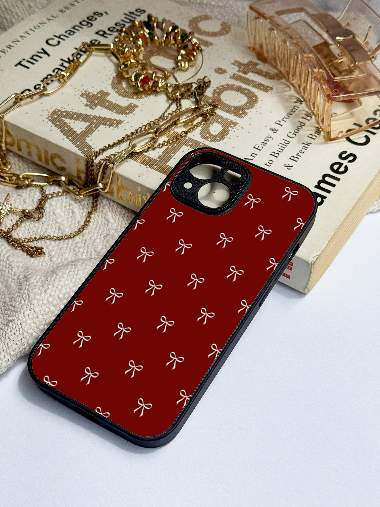 Red Bow Beaut Back Cover For iPhone 11,12,13,14,15,16 Models