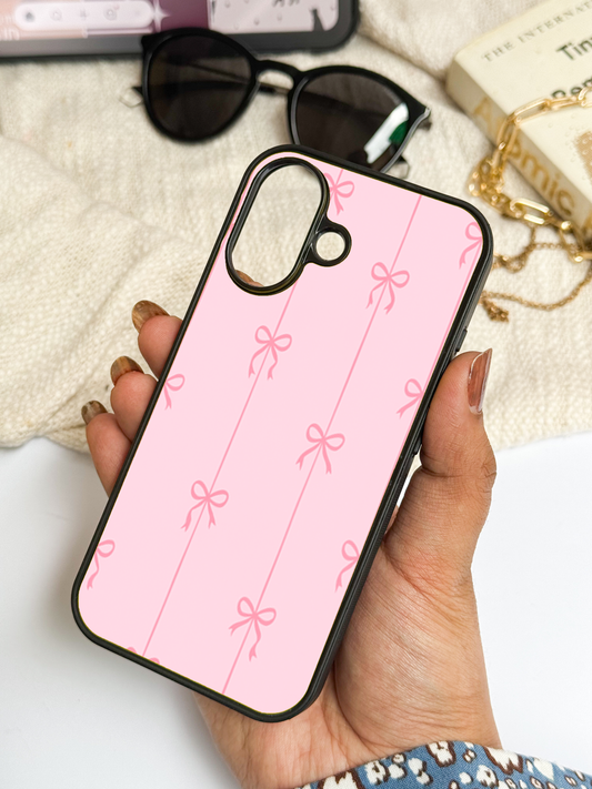 pink bows Back Cover For iPhone 11,12,13,14,15,16 Models