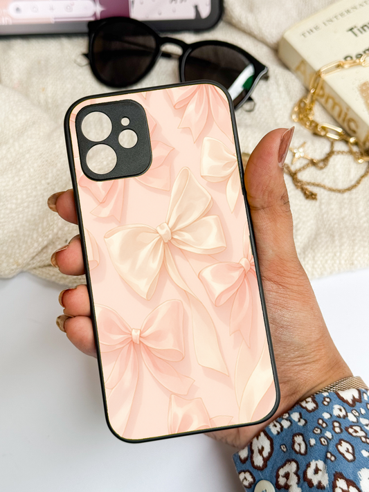 Silky Bows Back Cover For iPhone 11,12,13,14,15,16 Models