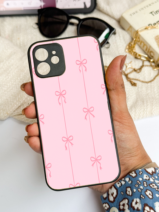 pink bows Back Cover For iPhone 11,12,13,14,15,16 Models