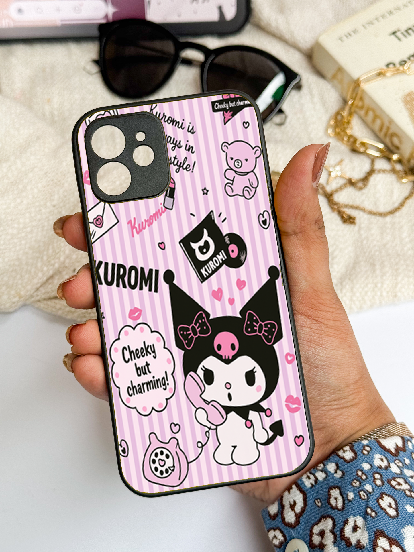 Kuromi Cat  Back Cover For iPhone 11,12,13,14,15,16 Models